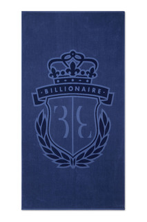Синее полотенце с фирменным гербом Billionaire