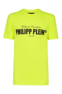 Неоново-желтая футболка Philipp Plein