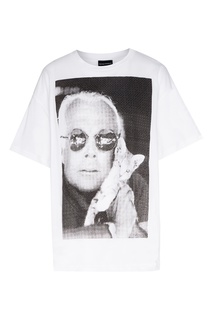 Белая футболка с фотопринтом Emporio Armani