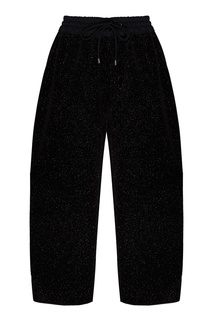 Укороченные черные брюки с люрексом Emporio Armani