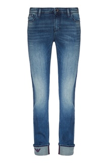 Синие джинсы с отворотами Emporio Armani