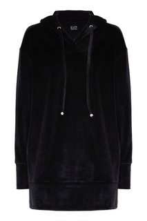 Черное бархатное худи Emporio Armani