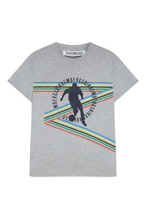 Серая футболка с рисунком Dirk Bikkembergs