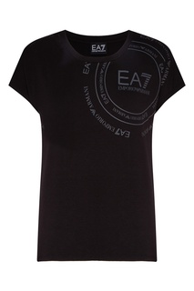 Черная хлопковая футболка Emporio Armani