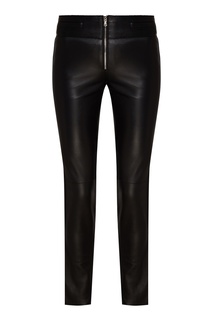 Черные кожаные брюки Emporio Armani