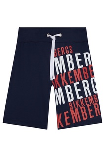 Синие шорты с надписью Dirk Bikkembergs