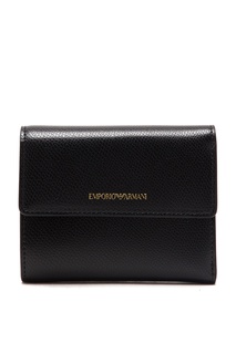 Черный кошелек с логотипом бренда Emporio Armani