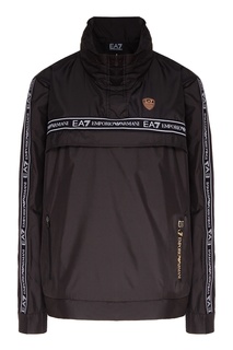 Черный анорак с логотипами бренда Emporio Armani