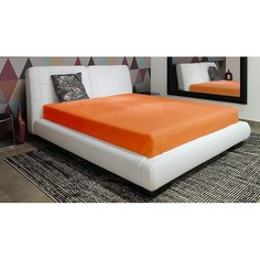 Простынь на резинке Персик Этель