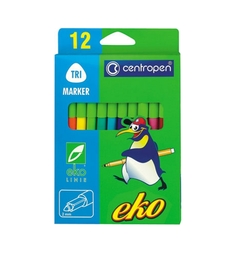 Фломастеры Centropen Eco Tri 12 цветов из пищевых красителей