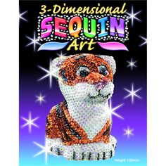 Объемная фигурка с блестками Sequin Art «Тигр»