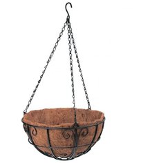 Кашпо PALISAD подвесное с декором, 30 см, 69010 черный/коричневый