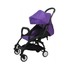 Прогулочная коляска Yoya Baby (175) (бамбук. коврик, подстак., дожд., москит., сумка-чехол, ремешок на руку, бампер регулир., удлин. спал. места тканевый) фиолетовый/черная рама, цвет шасси: черный