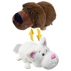 Мягкая игрушка 1 TOY Вывернушка Шоколадный лабрадор-Белый кот 10 см
