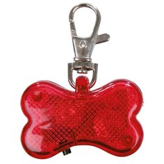 Адресник на ошейник TRIXIE Safer Life Косточка мигающий красный