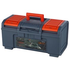 Ящик с органайзером BLOCKER World of Tanks BR5017 48x26.8x23.6 см 19 серо-свинцовый/оранжевый