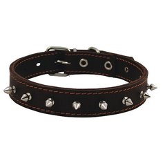 Ошейник КАСКАД Classic с шипами 44-53 см коричневый