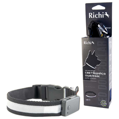 Ошейник Richi Led лента, нейлоновый L, USB 45-48 см черный