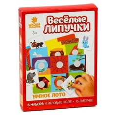 Настольная игра Школа талантов Весёлые липучки. Умное лото. Изучаем животных