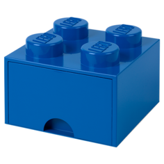 Ящик LEGO 2х2 Knobs с выдвижным ящиком 25х25х18 см (4005) bright blue