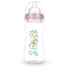 Baboo Бутылочка с широким горлом и силиконовой соской 330 мл с 3 мес., flora