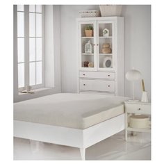 Простыня KARNA Acelya трикотажная на резинке 160 x 200 см кремовый