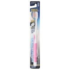Зубная щетка Ebisu С комбинированным прямым срезом ворса и прорезиненной ручкой, жесткая, розовый