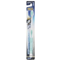 Зубная щетка Ebisu С комбинированным прямым срезом ворса и прорезиненной ручкой, жесткая, мятный