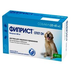 Фиприст (KRKA) капли от блох и клещей Спот Он для собак и щенков от 20 до 40 кг