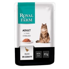 Корм для кошек Royal Farm с уткой 85 г (кусочки в соусе)
