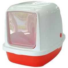 Туалет-домик для кошек Homecat 3519974/3519967/3519967_зеленый/3519950/3519943 53х39х48 см красный 1 шт.