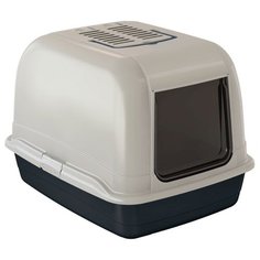 Туалет-домик для кошек Ferplast Maxi Bella 50х47х65.5 см серый/черный