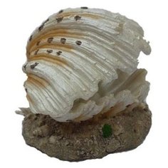 Ракушка с распылителем для аквариума Meijing Aquarium Морская раковина 9х6.5х8 см белый/бежевый