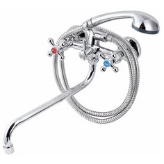 Смеситель универсальный FAUZT FZ-471-A54 двухрычажный лейка в комплекте хром