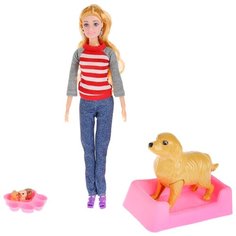 Кукла Карапуз София с собакой и щенками, 29 см, K108966-1-S-KT