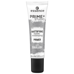 Essence матирующий праймер Prime Studio Mattifying Pore Minimizing Primer with Black Clay 30 мл серый