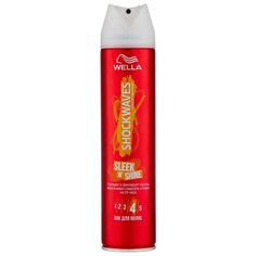 Wella Лак для волос Shockwaves Sleek n` shine, экстрасильная фиксация, 250 мл