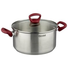 Кастрюля Rondell Heidi 4,8 л, стальной/красный
