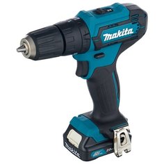 Ударная аккумуляторная дрель-шуруповерт Makita HP333DWAE 30 Н·м синий/черный
