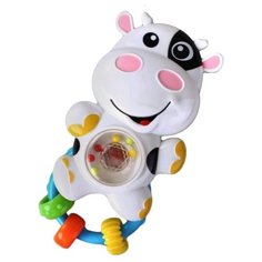 Погремушка Жирафики Коровка со светом и звуком белый/черный