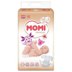 Momi подгузники Premium M (6-11 кг) 62 шт.