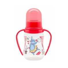 Lubby Бутылочка JUST Lubby с соской и ручками, 125 мл с рождения, красный