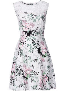 Платье с кружевной кокеткой Bonprix