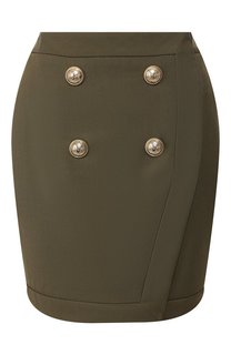 Юбка из смеси вискозы и шерсти Balmain