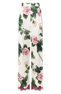 Брюки из смеси шелка и хлопка Dolce & Gabbana