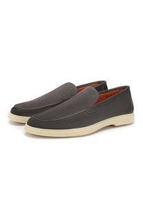 Замшевые лоферы Santoni