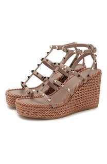 Кожаные босоножки Valentino Garavani Rockstud Torchon Valentino