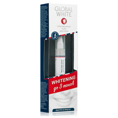 GLOBAL WHITE Отбеливающий гель-карандаш для зубов WHITENING on-the-go