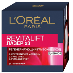 LORÉAL PARIS Дневной антивозрастной крем "Ревиталифт Лазер х3"против морщин для лица