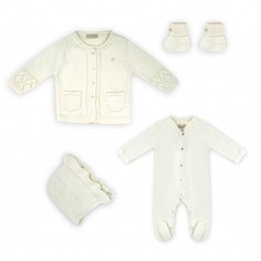 Комбинезон-интерлок кофта-вязанная, шапка и пинетки-вязанные RBC МЛ 479003 крем р.56